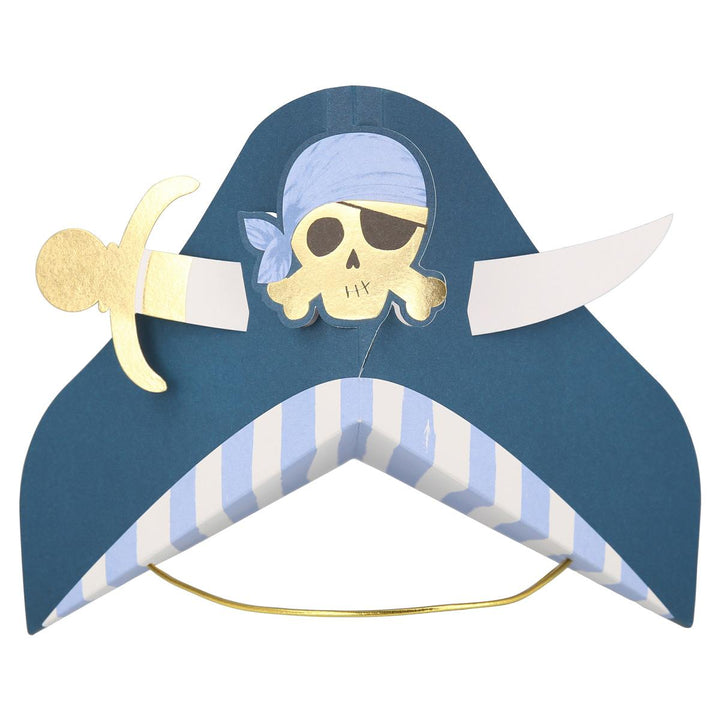 Blue Pirate Party Hats x 8 | Meri Meri Party Hats Blue Pirate Party Hats x 8