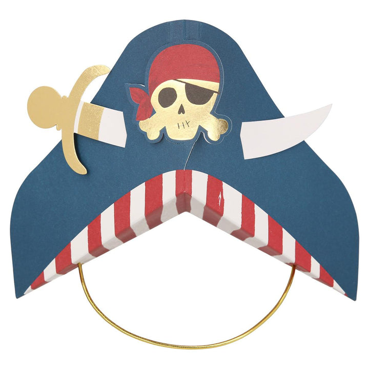 Blue Pirate Party Hats x 8 | Meri Meri Party Hats Blue Pirate Party Hats x 8