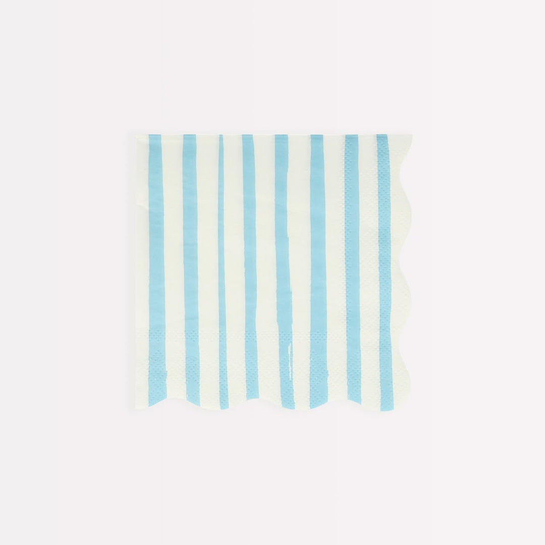 Blue Stripe Small Party Napkins x 16 | Meri Meri party napkins Blue Stripe Small Party Napkins x 16