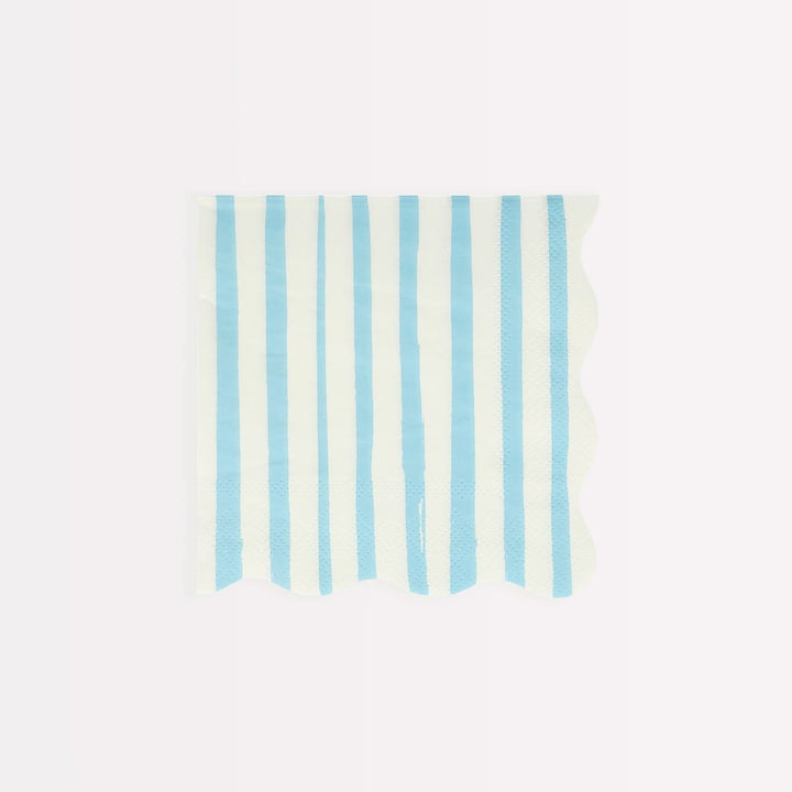 Blue Stripe Small Party Napkins x 16 | Meri Meri party napkins Blue Stripe Small Party Napkins x 16