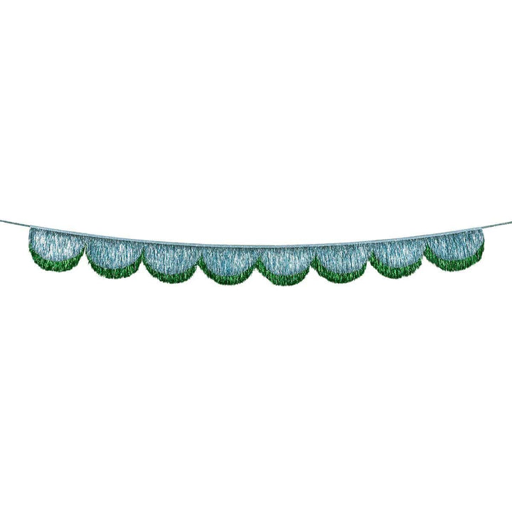Blue Tinsel Scallop Party Garland Bunting Blue Tinsel Scallop Party Garland