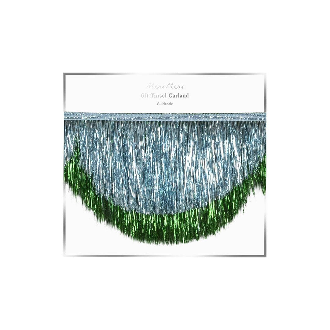 Blue Tinsel Scallop Party Garland Bunting Blue Tinsel Scallop Party Garland