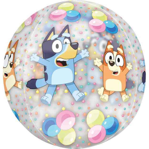 Bluey & Bingo Clear Orbz Balloon | Little Big Party Balloons Bluey & Bingo Clear Orbz Balloon