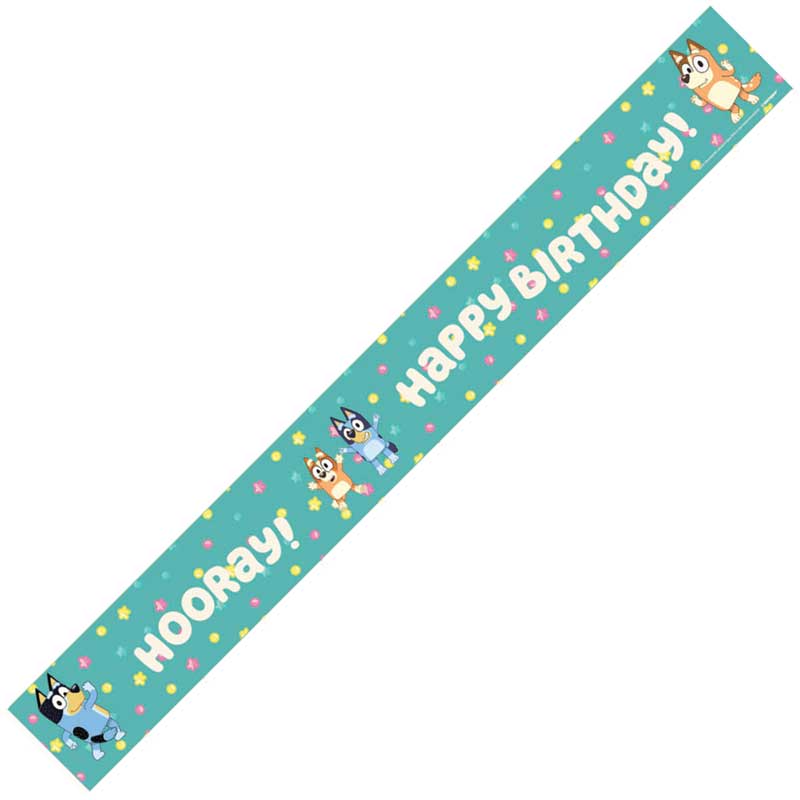 Bluey Birthday Iridescent Banner | Little Big Party Party Decorations Bluey Birthday Iridescent Paper Banner
