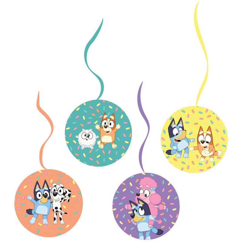 Bluey Hanging Swirl Decorations | Little Big Party Party Decorations Bluey Hanging Swirl Decorations - Pack of 4 (24 Inch)