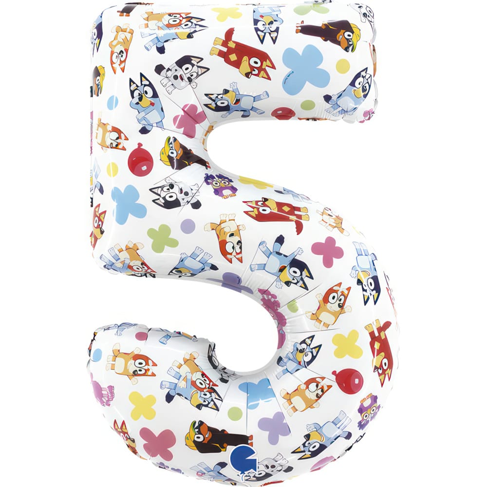 Bluey Number 5 Foil Balloon | Little Big Party Balloons Bluey Number 5 Foil Balloon - 26 Inch