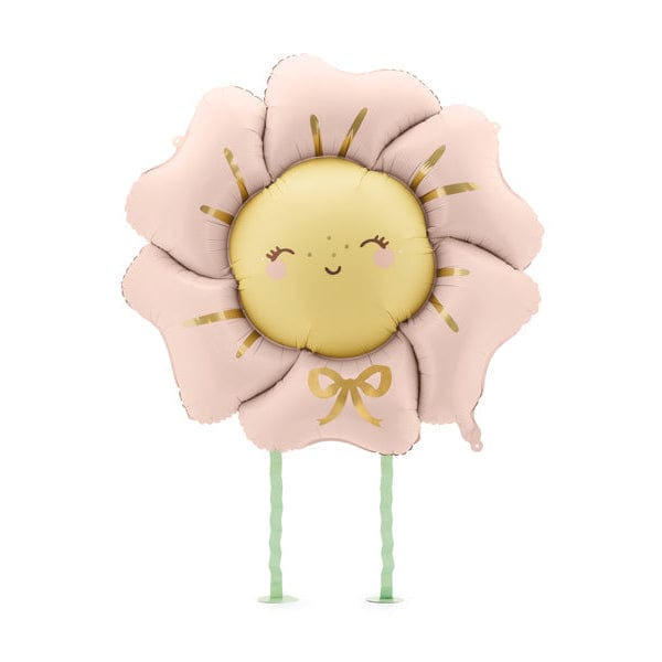 Blush Pink Flower Walking Foil Balloon - Flower Party Supplies Balloons Blush Pink Flower Walking Foil Balloon