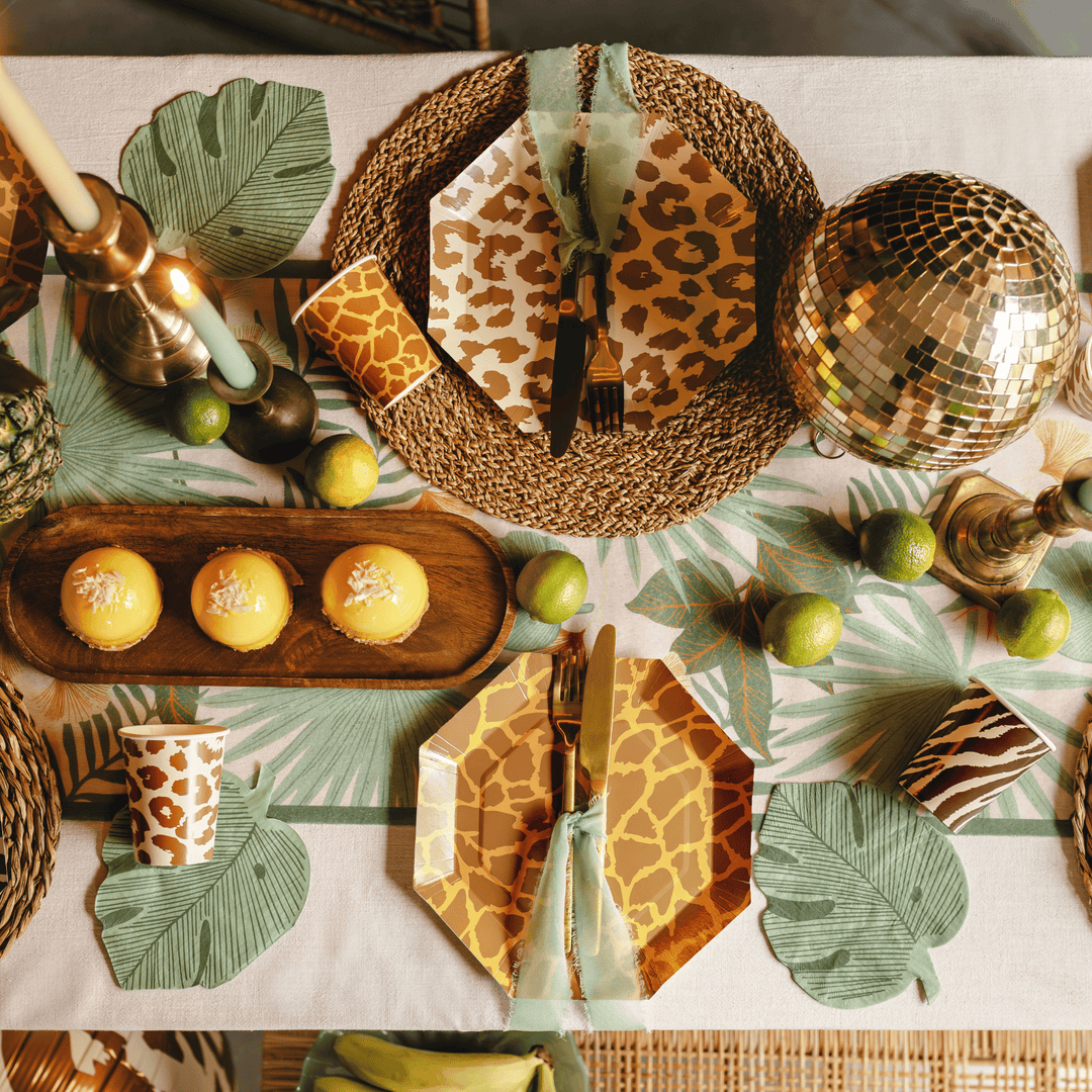 Botanical Leaves Table Runner - Safari Birthday Party Supplies table runner Botanical Leaves Table Runner