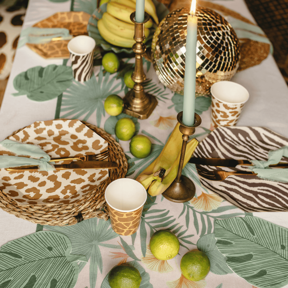 Botanical Leaves Table Runner - Safari Birthday Party Supplies table runner Botanical Leaves Table Runner