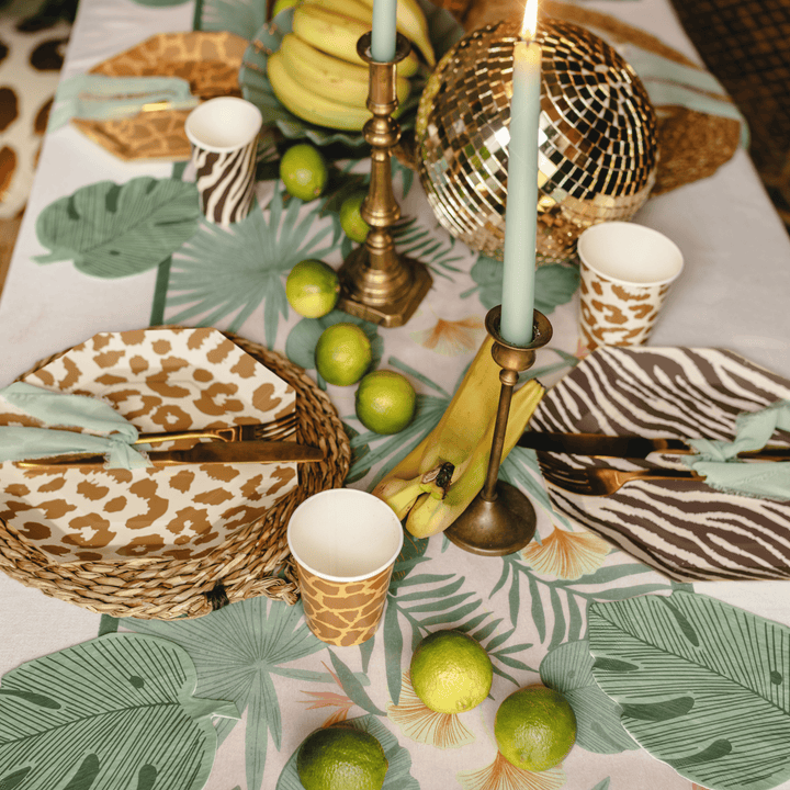 Botanical Leaves Table Runner - Safari Birthday Party Supplies table runner Botanical Leaves Table Runner
