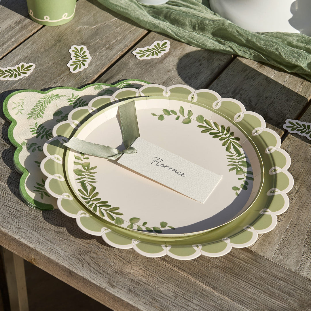 Botanical Party Place Cards with Satin Knot x 8 place cards Botanical Party Place Cards with Satin Knot x 8