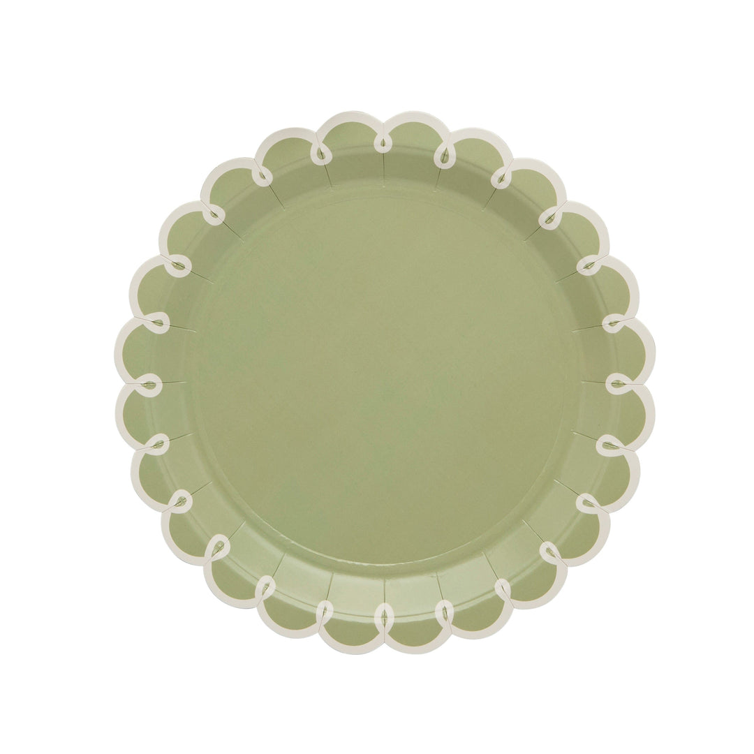 Botanical Party Sage Green Party Plates x 8 Disposable Plates Botanical Party Sage Green Party Plates x 8