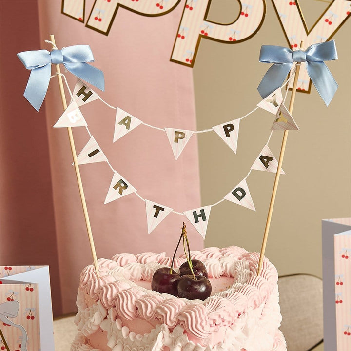 Bow Bunting Cake Topper - Rococo Cherry Cake Decorations Cake Topper Rococo Bow Bunting Cake Topper