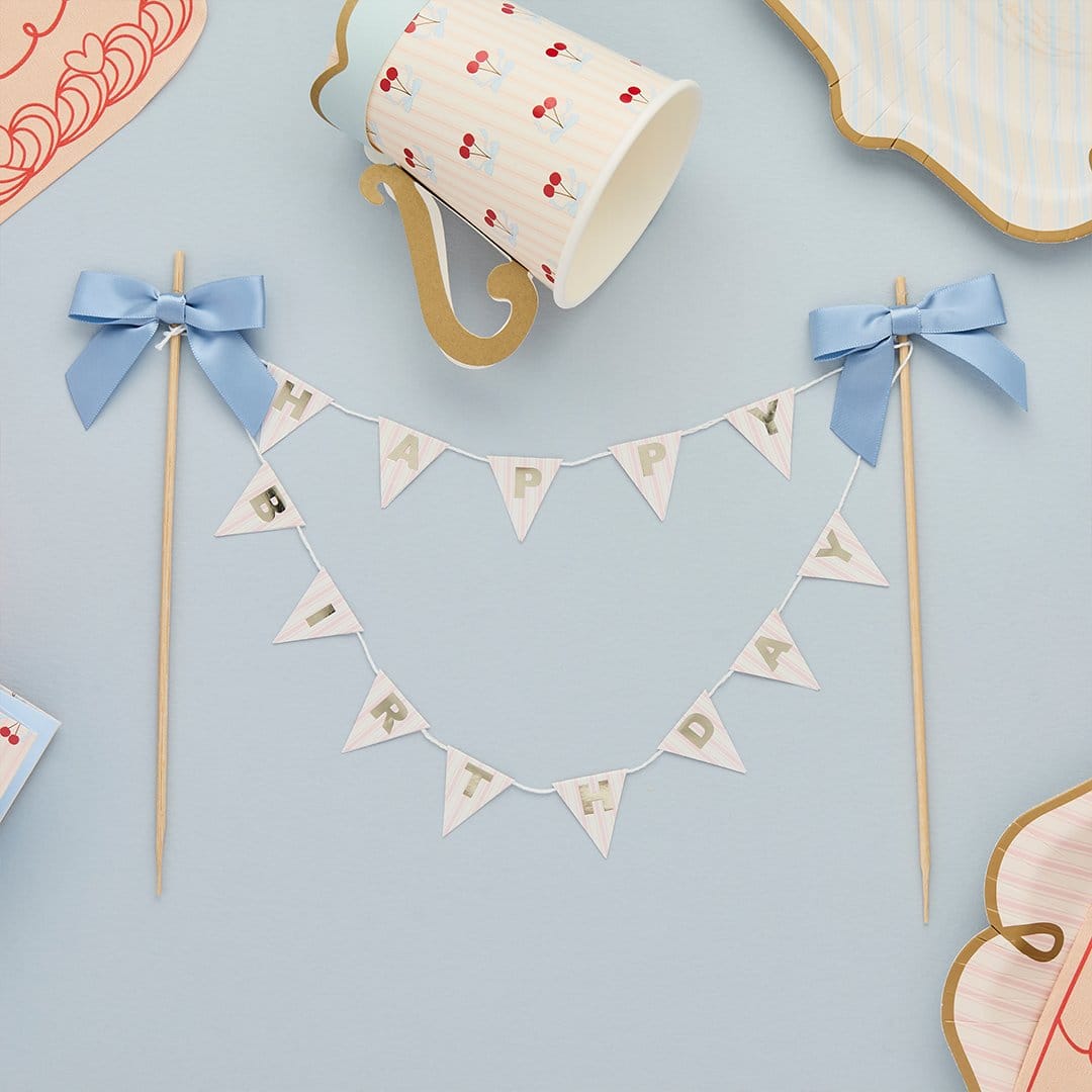 Bow Bunting Cake Topper - Rococo Cherry Cake Decorations Cake Topper Rococo Bow Bunting Cake Topper