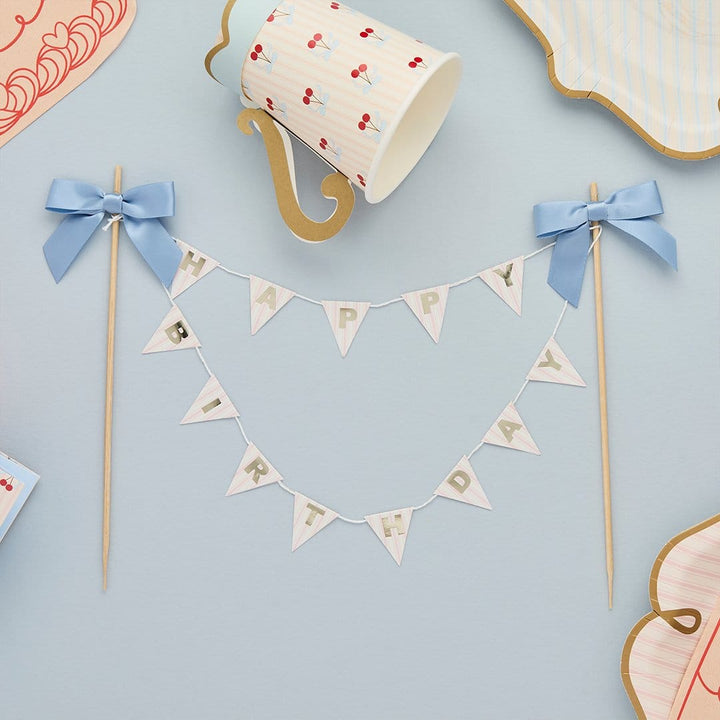 Bow Bunting Cake Topper - Rococo Cherry Cake Decorations Cake Topper Rococo Bow Bunting Cake Topper