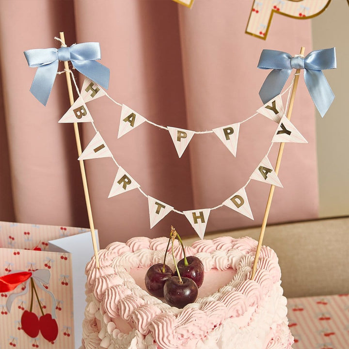 Bow Bunting Cake Topper - Rococo Cherry Cake Decorations Cake Topper Rococo Bow Bunting Cake Topper