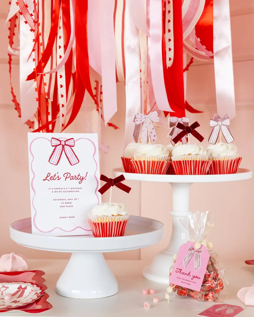 Bow Cupcake and Topper Kit x 24 Cupcake Toppers Bow Cupcake and Topper Kit x 24