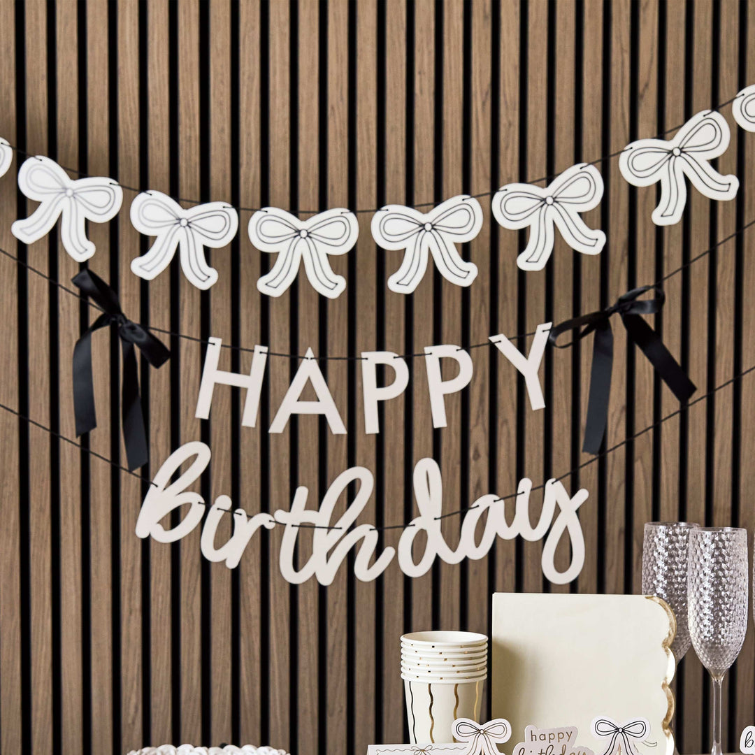 Bow Party Garland - Bow Party Decorations Bunting Bow Party Garland