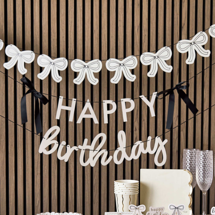 Bow Party Garland - Bow Party Decorations Bunting Bow Party Garland