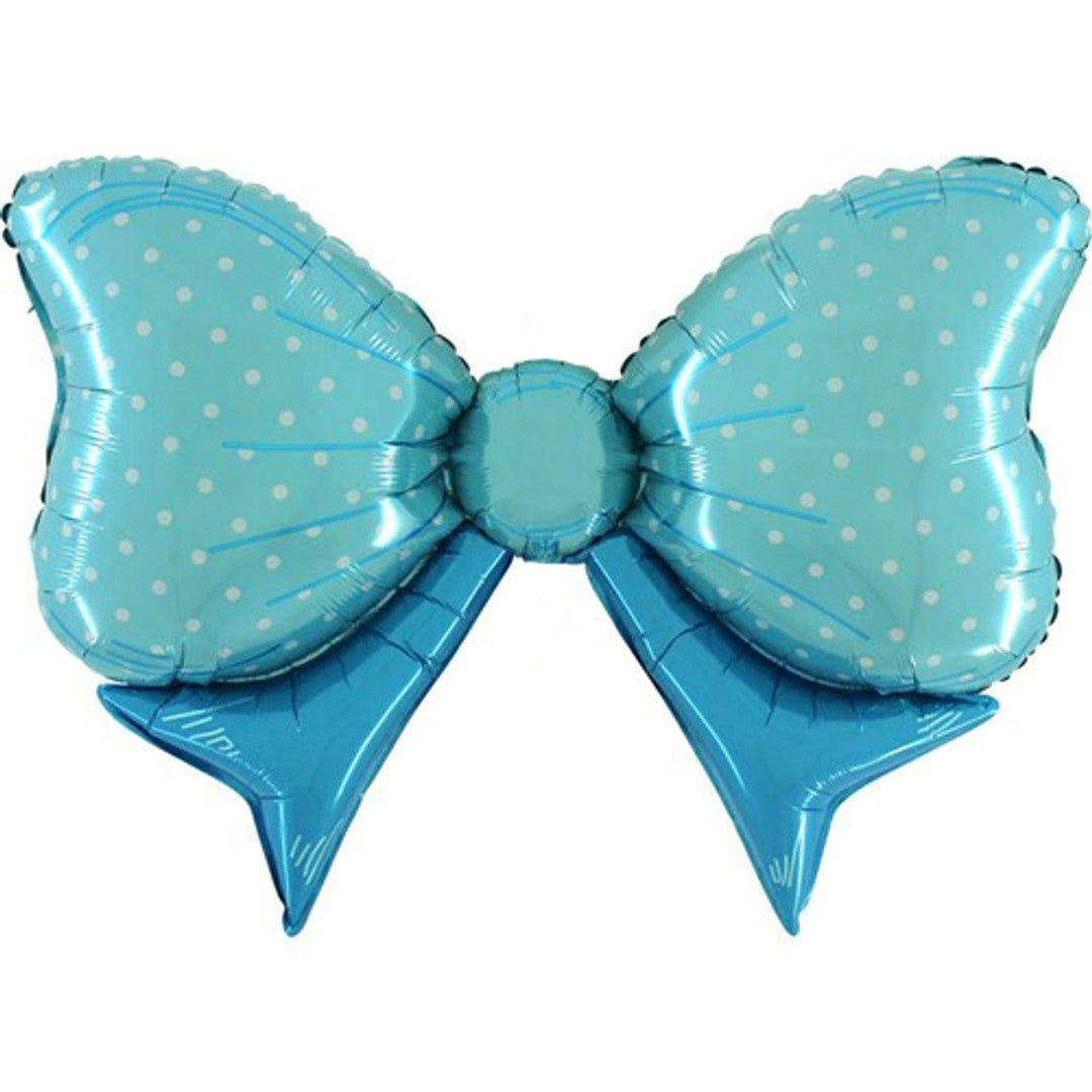 Bow Party - Giant Blue Bow Foil Balloon - 43 inch Balloons Giant Blue Bow Foil Balloon - 43 inch