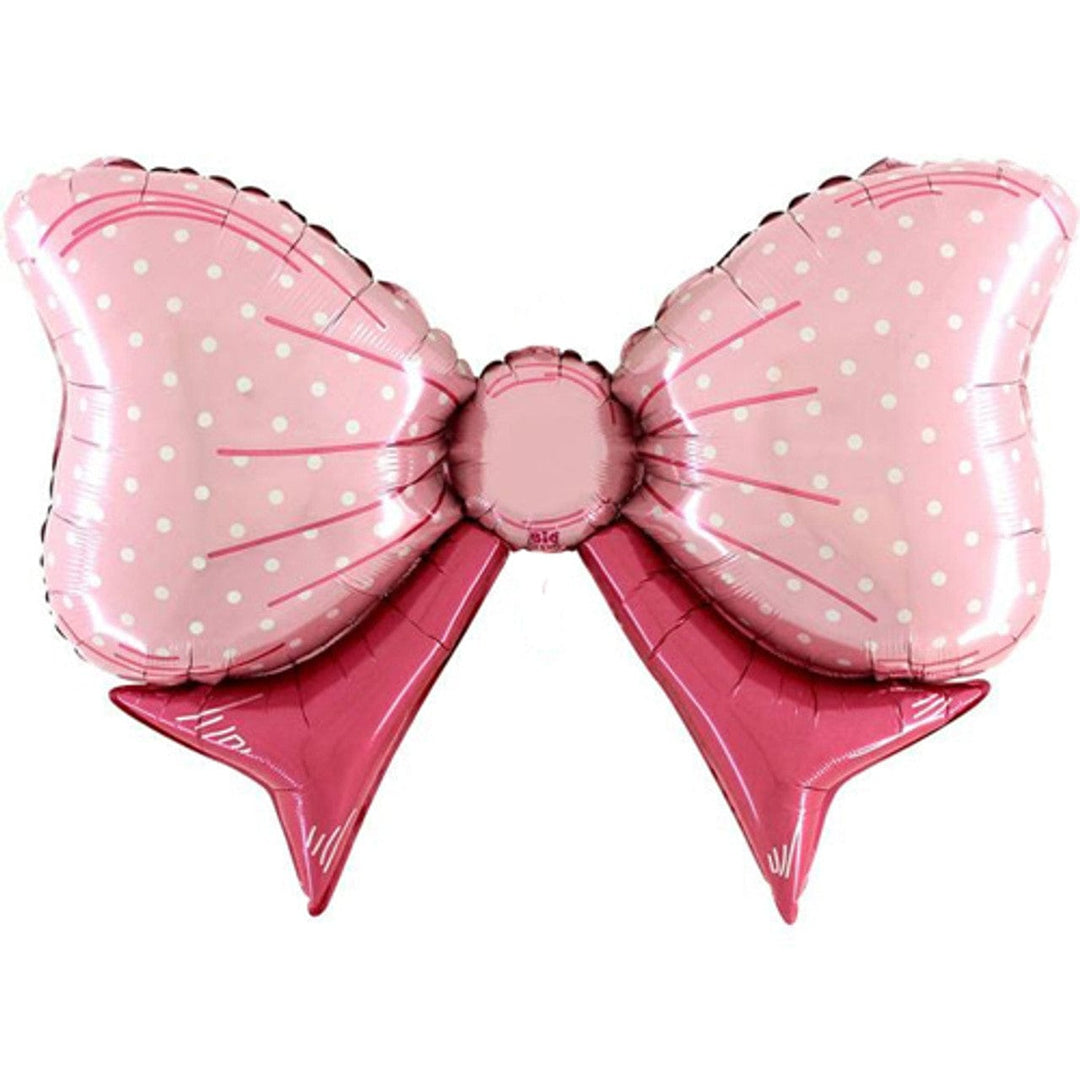 Bow Party - Giant Pink Bow Foil Balloon - 43 inch Balloons Giant Pink Bow Foil Balloon - 43 inch