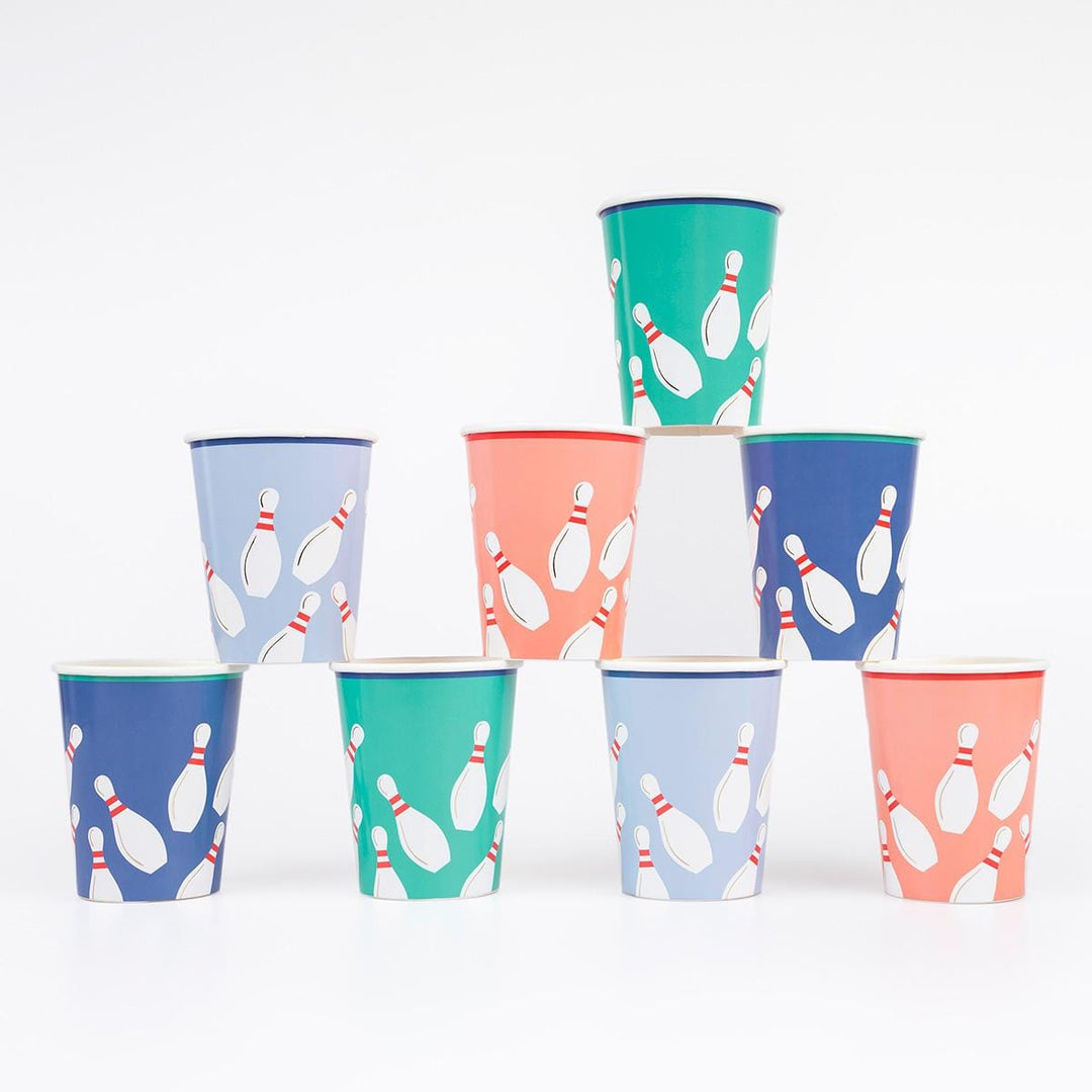 Bowling Party Cups x 8 | Meri Meri Birthday Party party cups Bowling Party Cups x 8