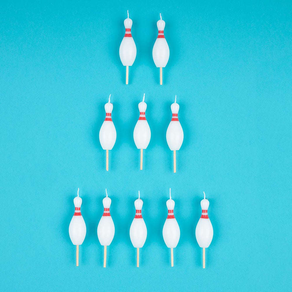 Bowling Pin Birthday Candles x 10 | Meri Meri Birthday Party Birthday Candles Bowling Pin Birthday Candles x 10