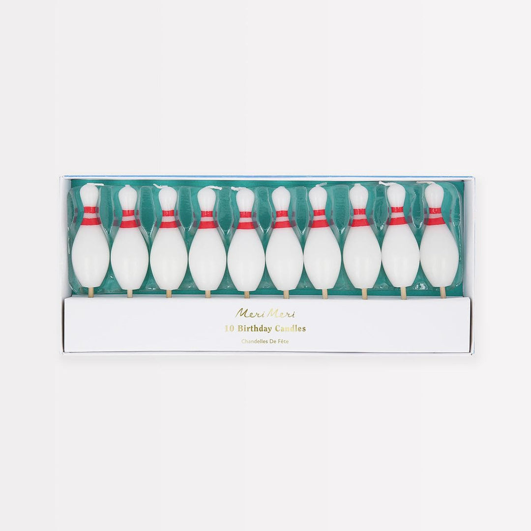 Bowling Pin Birthday Candles x 10 | Meri Meri Birthday Party Birthday Candles Bowling Pin Birthday Candles x 10