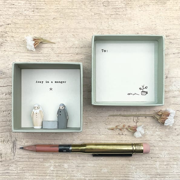 Boxed Christmas Card Away In A Manger | East of India Greetings Card East of India Boxed Christmas Card - Away In A Manger