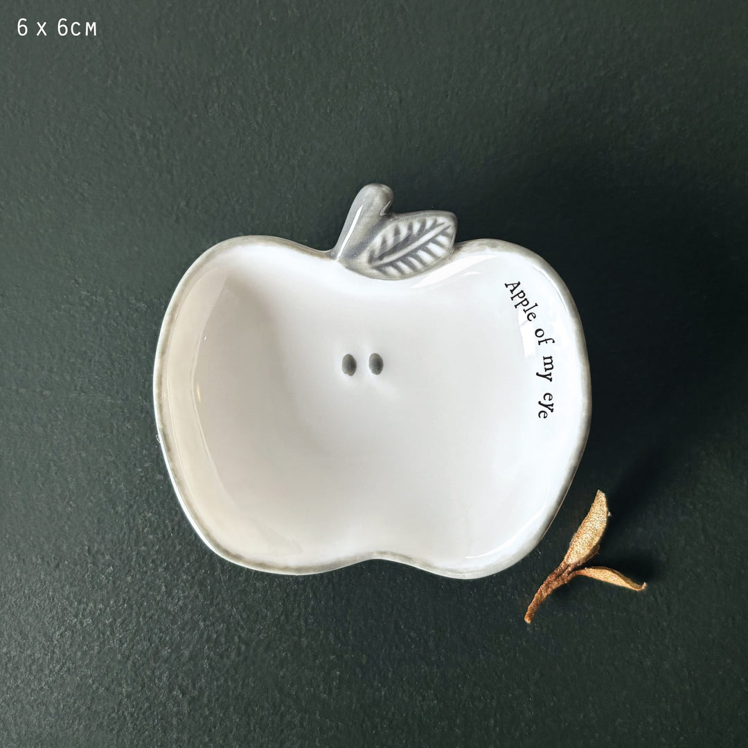 Boxed Porcelain Apple Trinket Dish | East of India dish East of India Boxed Porcelain Apple Trinket Dish