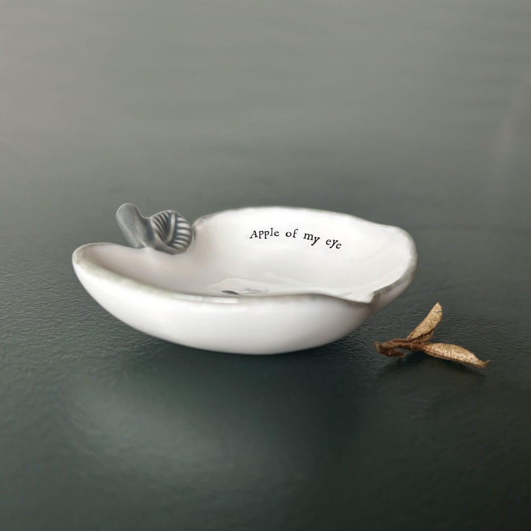 Boxed Porcelain Apple Trinket Dish | East of India dish East of India Boxed Porcelain Apple Trinket Dish