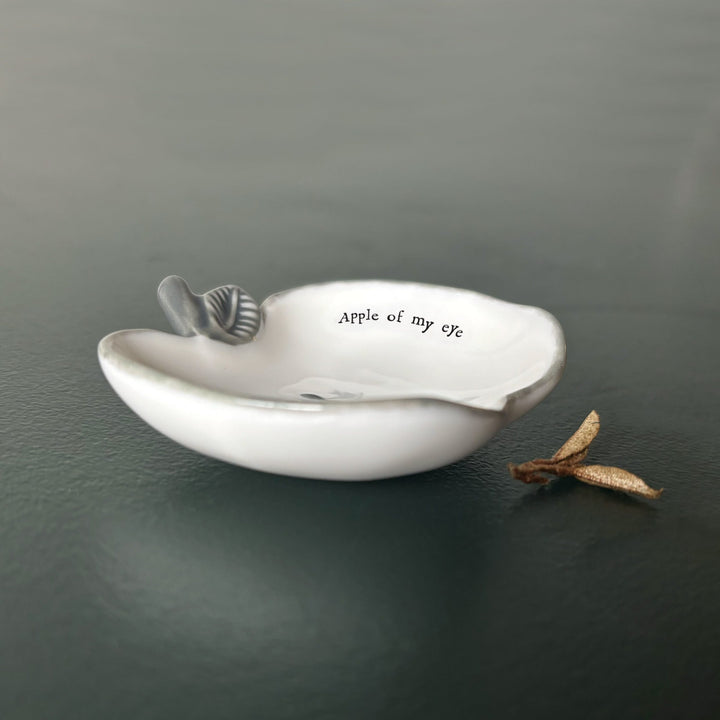 Boxed Porcelain Apple Trinket Dish | East of India dish East of India Boxed Porcelain Apple Trinket Dish