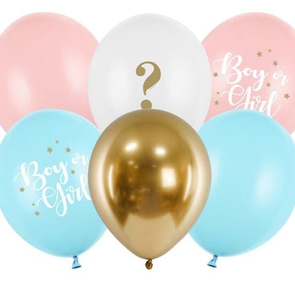 Boy or Girl Gender Reveal Balloon Bundle 6 Pack - Party Deco Balloons Boy or Girl Gender Reveal Balloon Bundle - 6 Pack