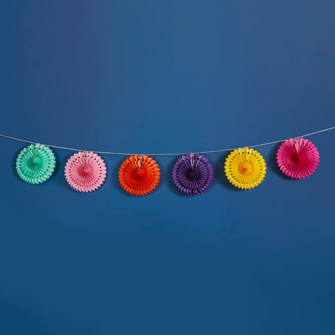 Bright Coloured Paper Fan Garland | Diwali Party Decorations UK Party Decorations Bright Coloured Paper Fan Garland
