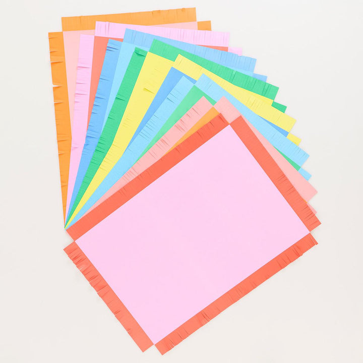 Bright Fringed Paper Party Placemats x 12 | Meri Meri Placemats Bright Fringed Paper Party Placemats x 12