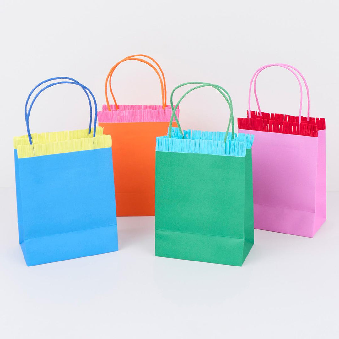 Bright Fringed Party Bags x 8 | Meri Meri Party Bags Bright Fringed Party Bags x 8