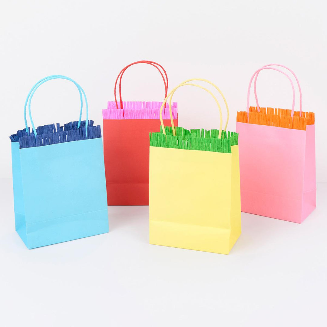 Bright Fringed Party Bags x 8 | Meri Meri Party Bags Bright Fringed Party Bags x 8