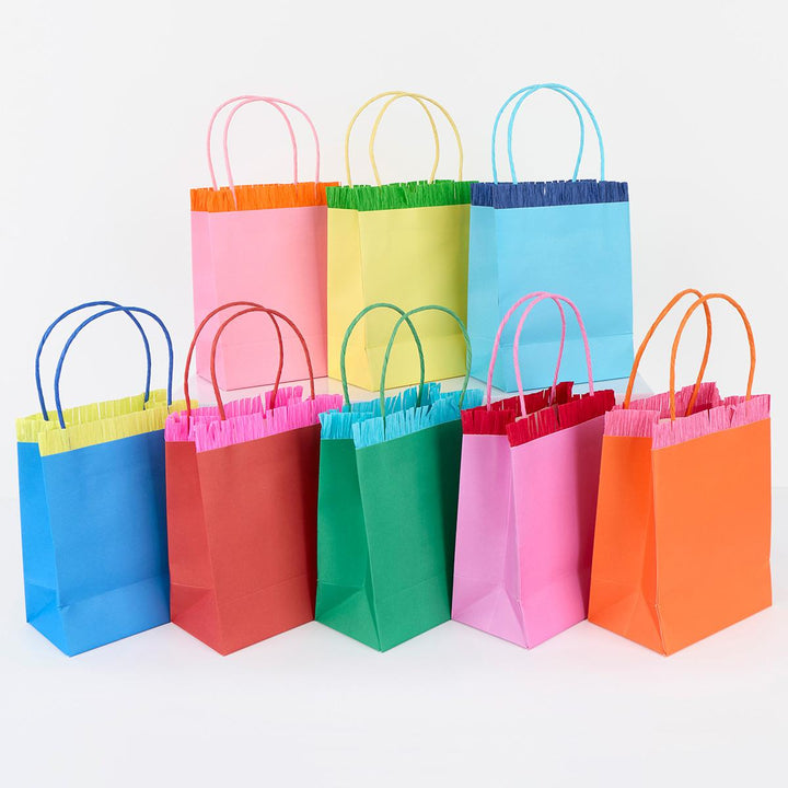 Bright Fringed Party Bags x 8 | Meri Meri Party Bags Bright Fringed Party Bags x 8