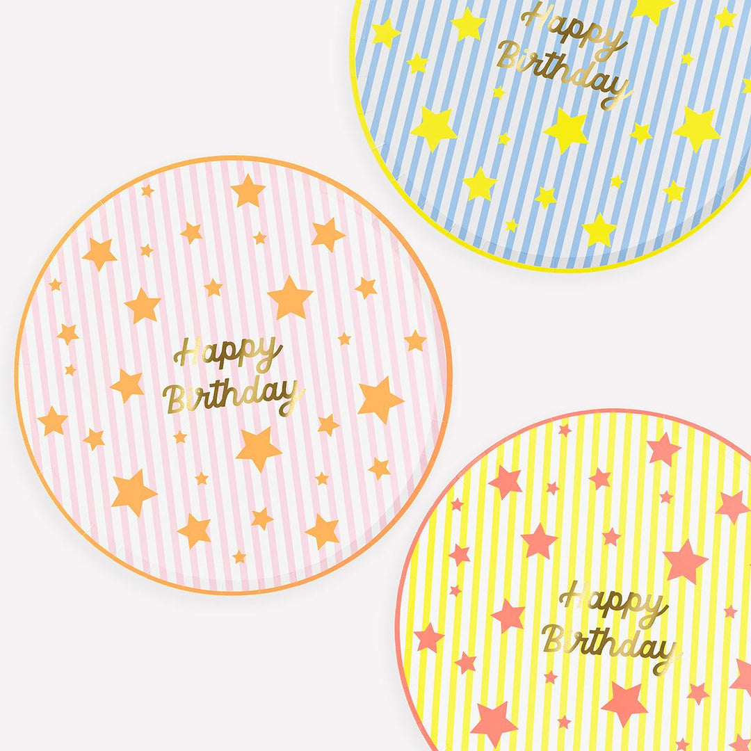 Bright Star Happy Birthday Dinner Plates x8 | Meri Meri | Little Big Party Plates Bright Star Happy Birthday Dinner Plates x8