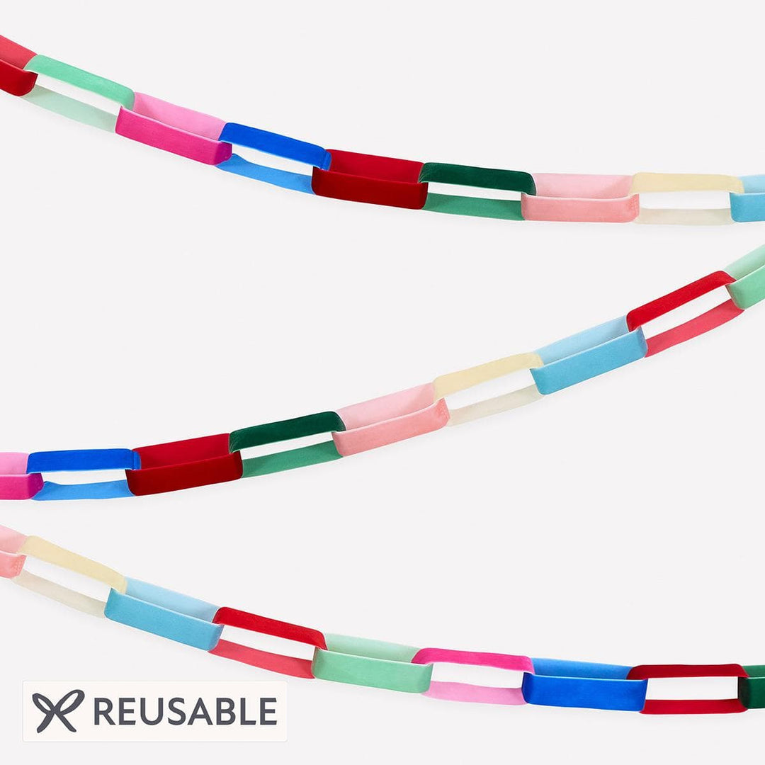 Bright Velvet Chain Link Party Garland Bunting Bright Velvet Chain Link Party Garland