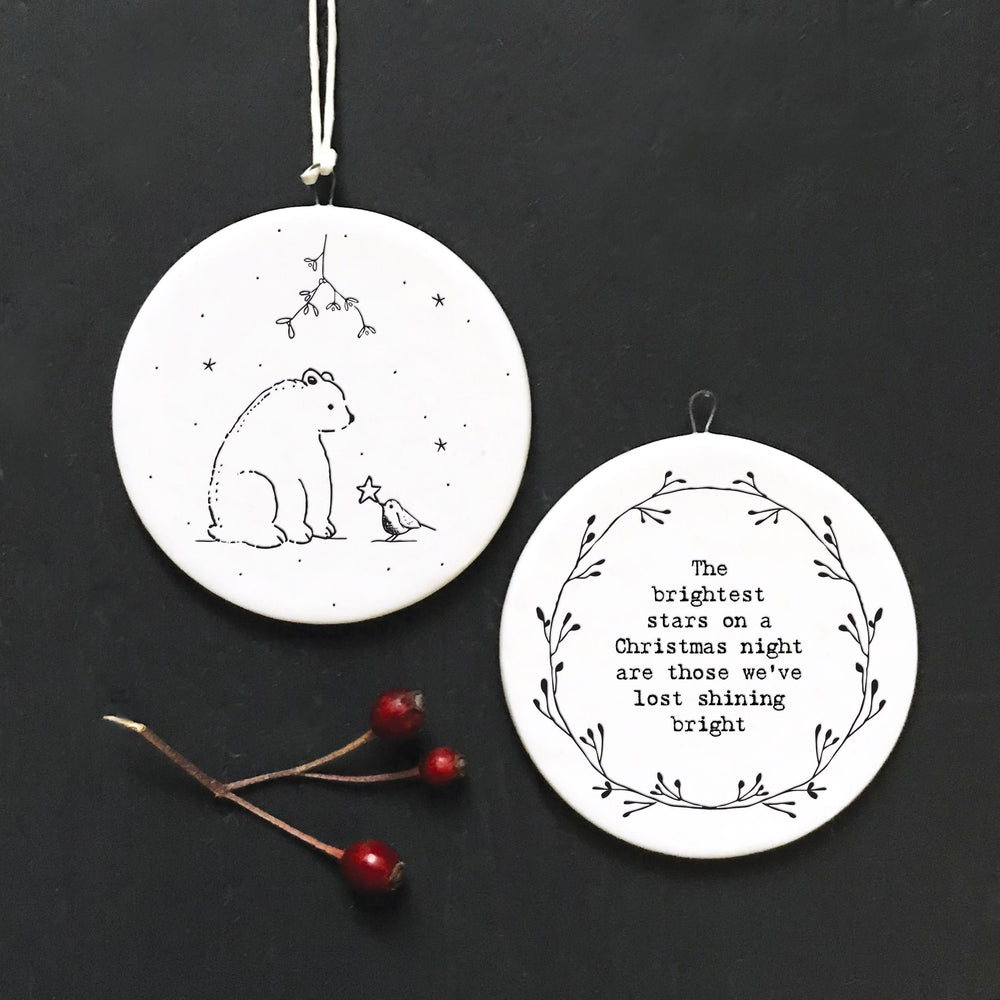 Brightest Stars Porcelain Flat Bauble | East of India Bauble East of India Porcelain Flat Bauble - Brightest Stars