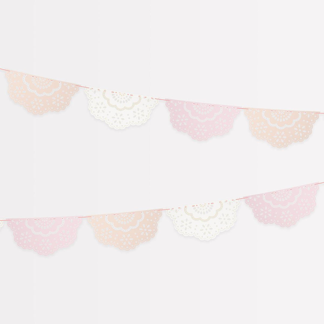 Broderie Anglaise Lace Multi Pennant Party Garland Bunting Broderie Anglaise Lace Multi Pennant Party Garland