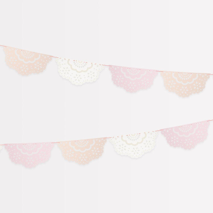 Broderie Anglaise Lace Multi Pennant Party Garland Bunting Broderie Anglaise Lace Multi Pennant Party Garland