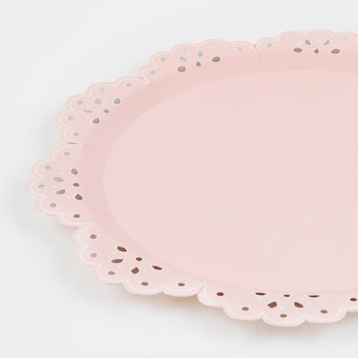 Broderie Anglaise Lace Side Party Plates x 8 | Meri Meri party plates Broderie Anglaise Lace Side Party Plates x 8