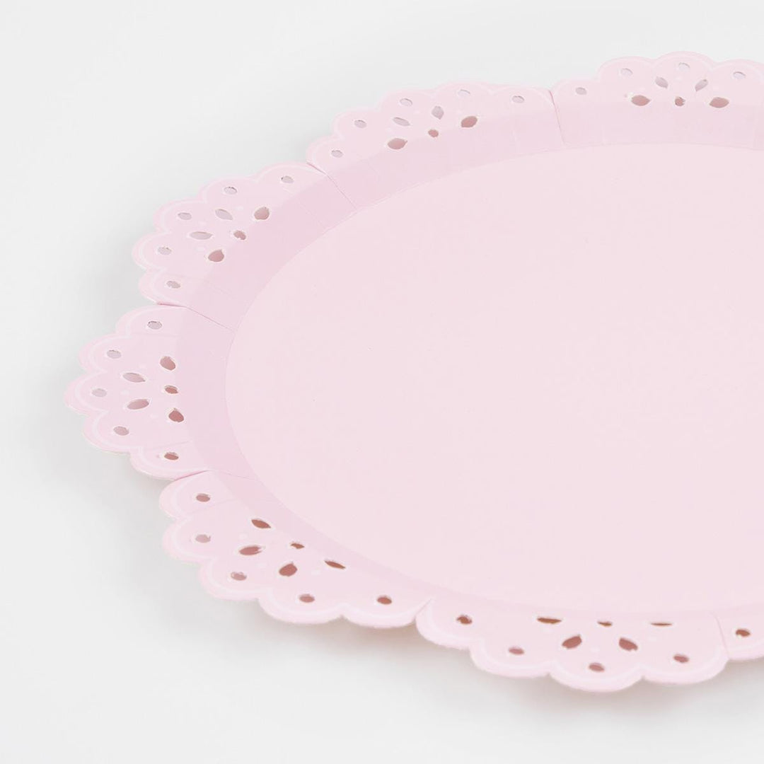Broderie Anglaise Lace Side Party Plates x 8 | Meri Meri party plates Broderie Anglaise Lace Side Party Plates x 8