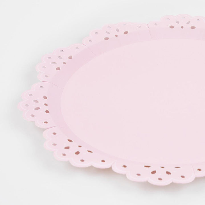 Broderie Anglaise Lace Side Party Plates x 8 | Meri Meri party plates Broderie Anglaise Lace Side Party Plates x 8