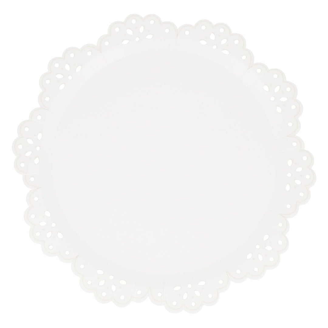 Broderie Anglaise Lace White Dinner Party Plates x 8 | Meri Meri party plates Broderie Anglaise Lace White Dinner Party Plates x 8