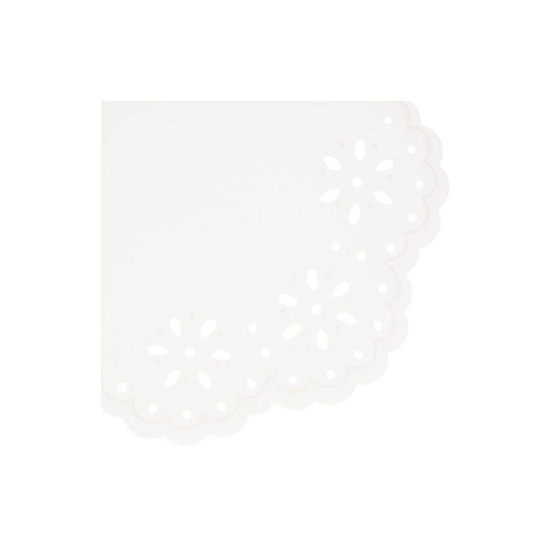 Broderie Anglaise Lace White Large Party Napkins x 16 | Meri Meri party napkins Broderie Anglaise Lace White Large Party Napkins x 16