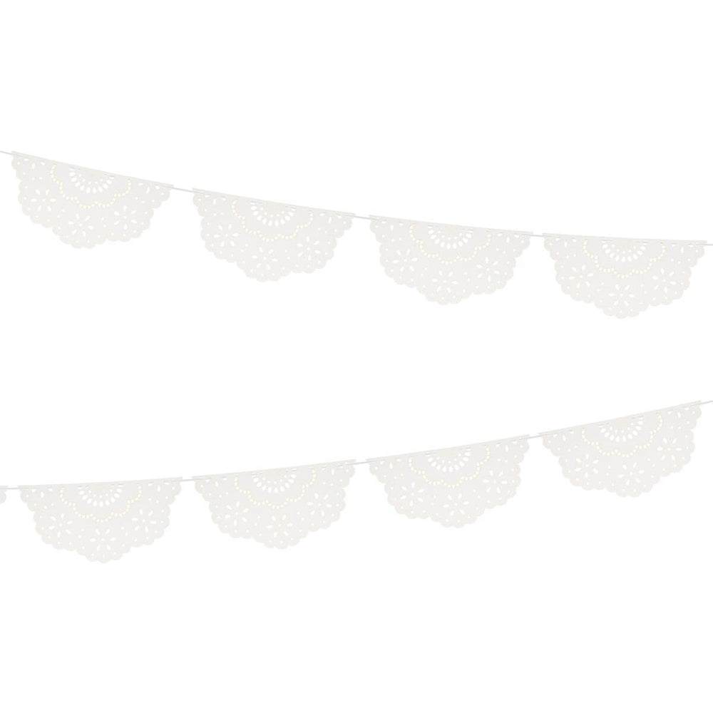 Broderie Anglaise Lace White Pennant Party Garland Bunting Broderie Anglaise Lace White Pennant Party Garland