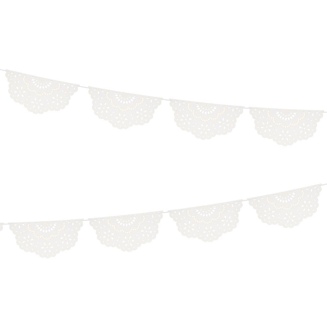 Broderie Anglaise Lace White Pennant Party Garland Bunting Broderie Anglaise Lace White Pennant Party Garland